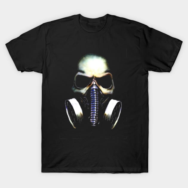 Gas Mask Skull T-Shirt by NicksPics